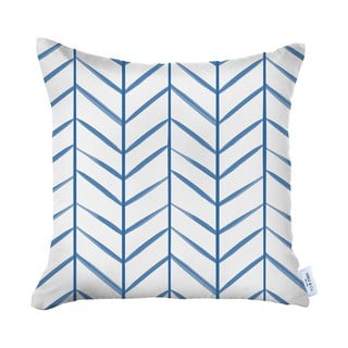 Niebiesko-biała poszewka na poduszkę Mike & Co. NEW YORK Geometric, 43x43 cm