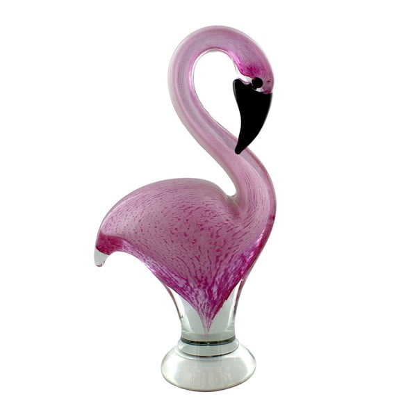 Różowa szklana figurka dekoracyjna Sophia Ladies Gifts Flamingo