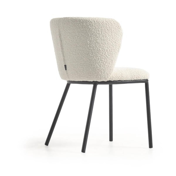 Biały tapicerowany fotel jadalniany Ciselia – Kave Home-image-4