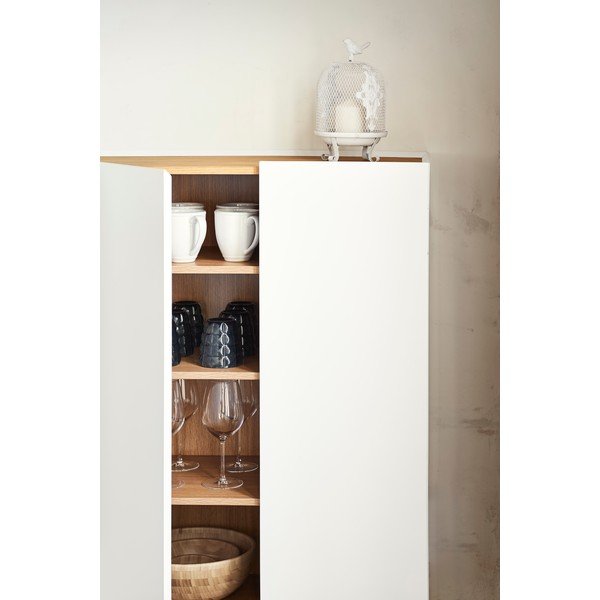 Biała wysoka komoda w dekorze dębu 95x120 cm Arista – Teulat-image-2