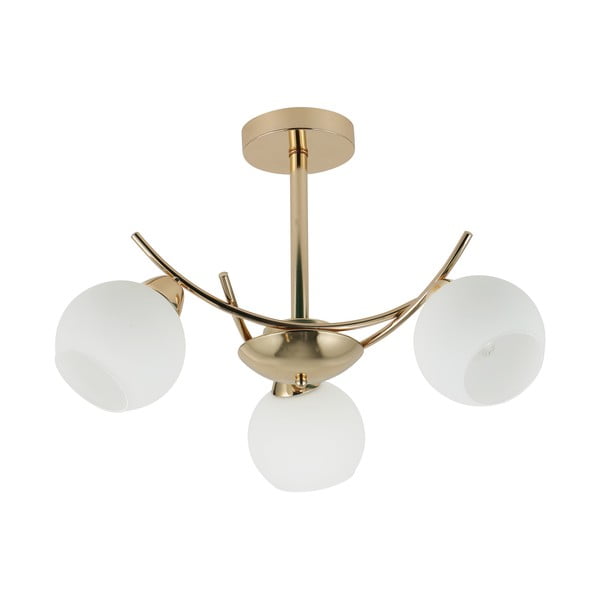 Lampa sufitowa w biało-złotym kolorze ze szklanym kloszem 36x52 cm Amos – Candellux Lighting