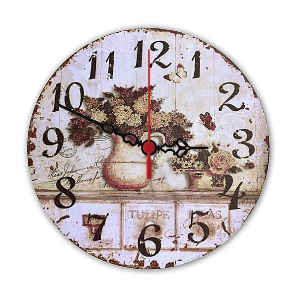 Zegar ścienny Floral, 30 cm