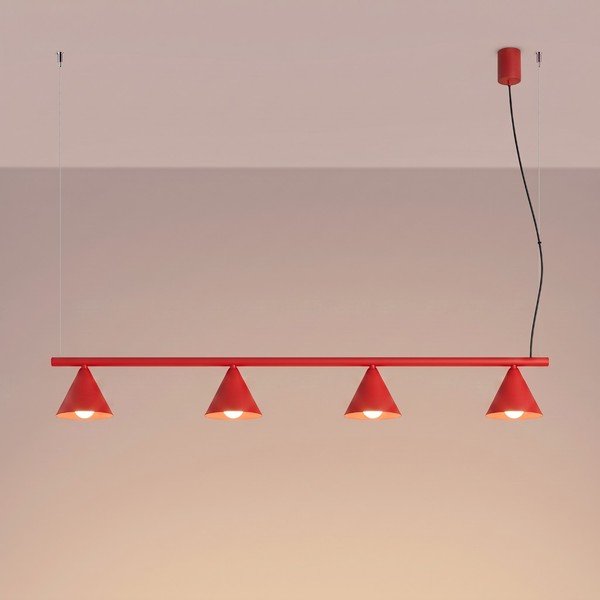 Czerwona stalowa lampa wisząca Zylo – Sollux-image-2