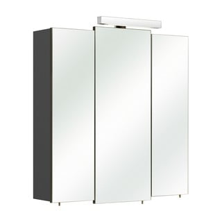Ciemnoszara wisząca szafka łazienkowa z lustrem 68x73 cm Set 311 – Pelipal