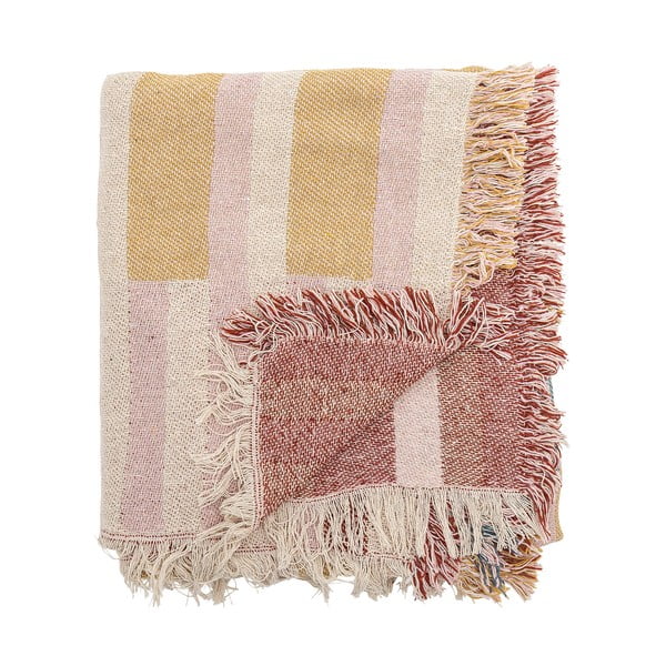 Brązowy koc z bawełny z recyklingu 130x160 cm Lane – Bloomingville-image-3