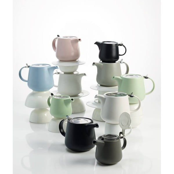 Jasnoszary porcelanowy dzbanek do herbaty z sitkiem Maxwell & Williams Tint, 600 ml-image-1