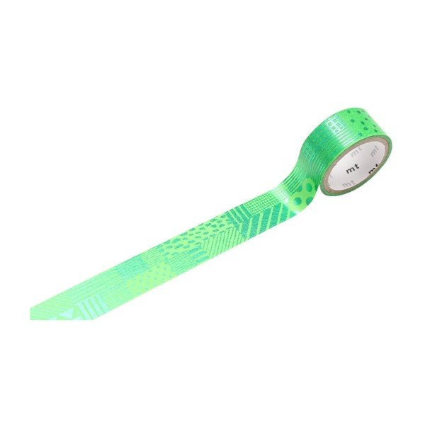Taśma dekoracyjna washi MT Masking Tape Script Green-image-1