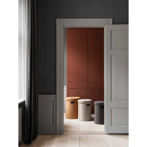 Ciemnoszary kosz na pranie ze sztucznej skóry Sahla M – Blomus-image-4