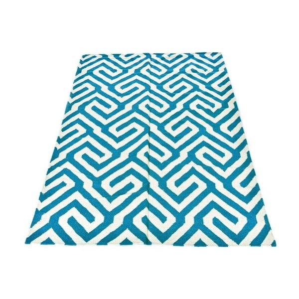 Dywan wełniany Geometry Modern Turquoise, 160x230 cm