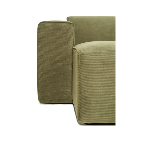 Zielona sztruksowa sofa modułowa w kształcie litery "U" Scandic Sting, lewostronna-image-3