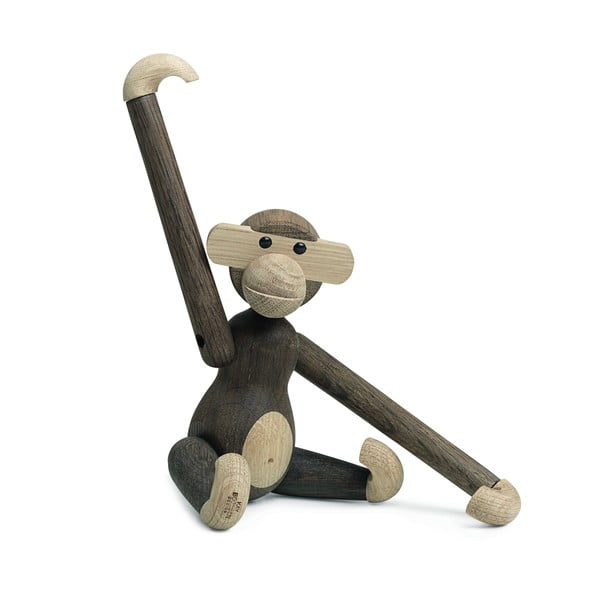 Figurka z litego drewna dębowego Kay Bojesen Denmark Monkey-image-2