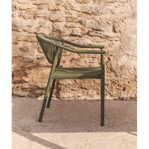 Zielone rattanowe krzesło ogrodowe Livadia – Kave Home-image-1