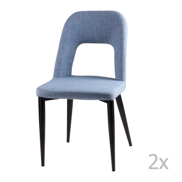 Zestaw 2 jasnoniebieskich krzeseł sømcasa Anika