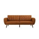 Pomarańczowa rozkładana sofa z imitacji skóry 207 cm Brittany – Novogratz