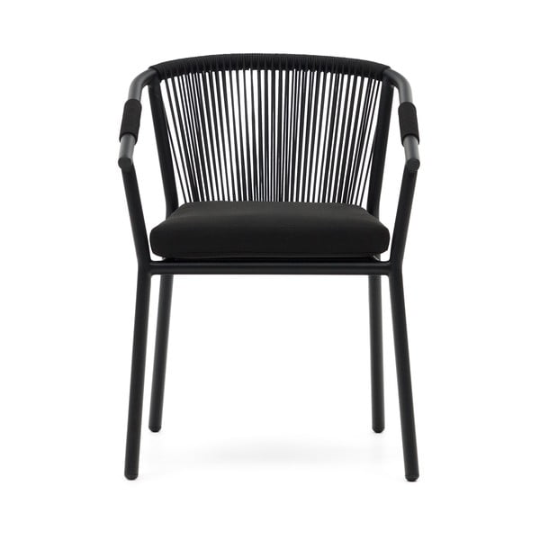 Czarne metalowe krzesło ogrodowe Xelida – Kave Home-image-1