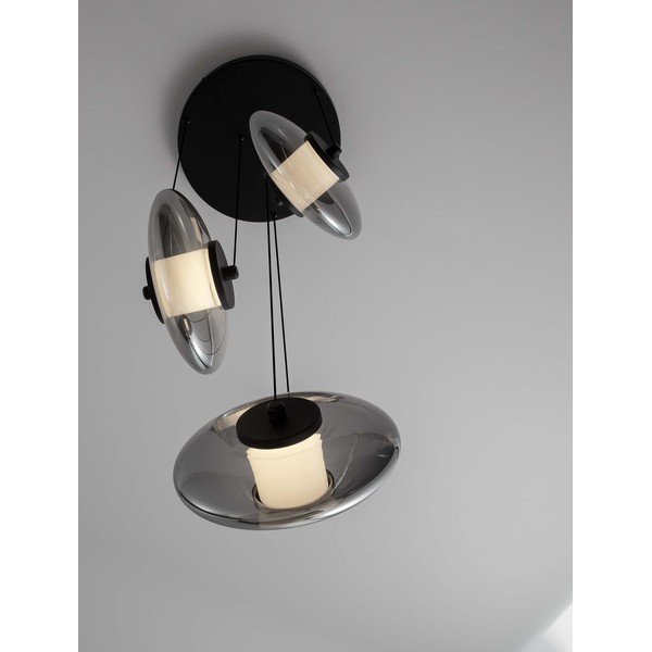Szklana lampa wisząca LED ze ściemniaczem w kolorze matowej czerni ø 35 cm Ballet – Nova Luce-image-2