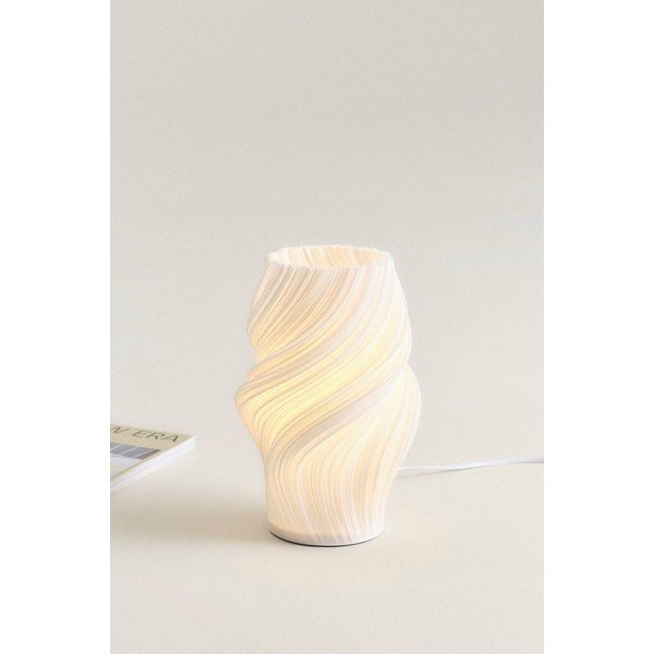 Biała plastikowa lampa stołowa (wysokość 27 cm) Calais – Jotex-image-1