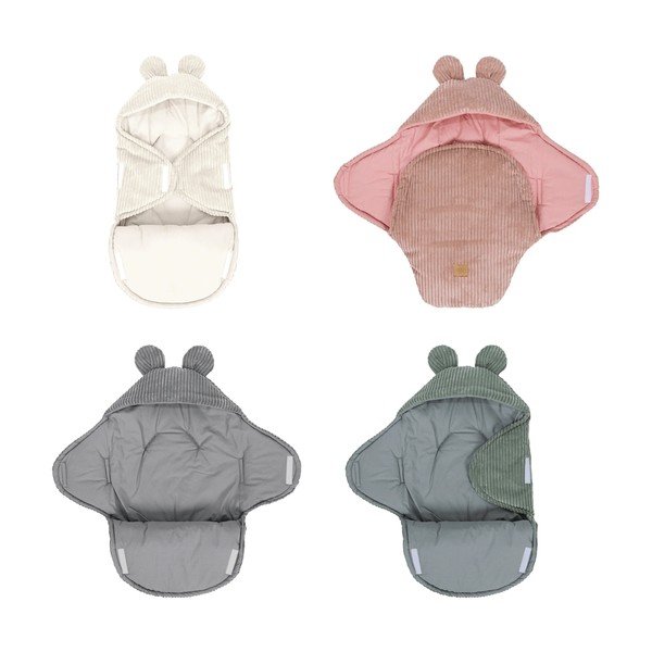 Zielony rożek niemowlęcy sztruksowy 45x80 cm – Meowbaby-image-1