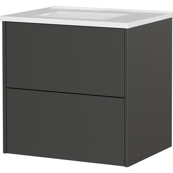 Antracytowa wisząca szafka pod umywalkę z matowym wykończeniem 61x61 cm Bodera – Germania