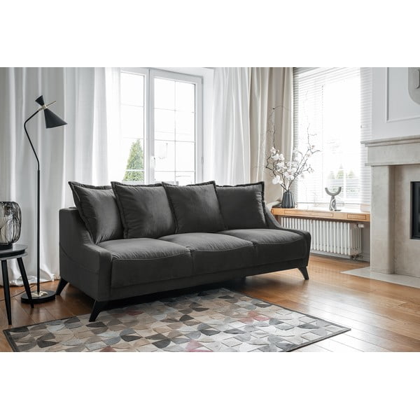 Ciemnoszara aksamitna sofa Miuform Royal Rose-image-3