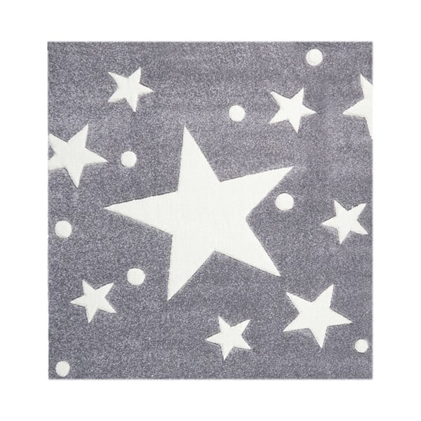 Szary dywan dziecięcy Happy Rugs Star Constellation, 140x140 cm