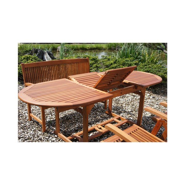 Stół ogrodowy z litego drewna eukaliptusowego 90x150 cm Stockholm – Garden Pleasure-image-3