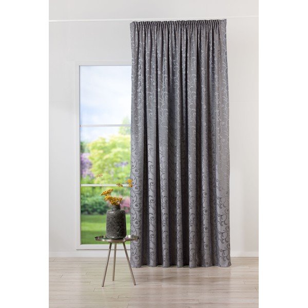 Szara zasłona żakardowa 210x245 cm Glory – Mendola Fabrics-image-1