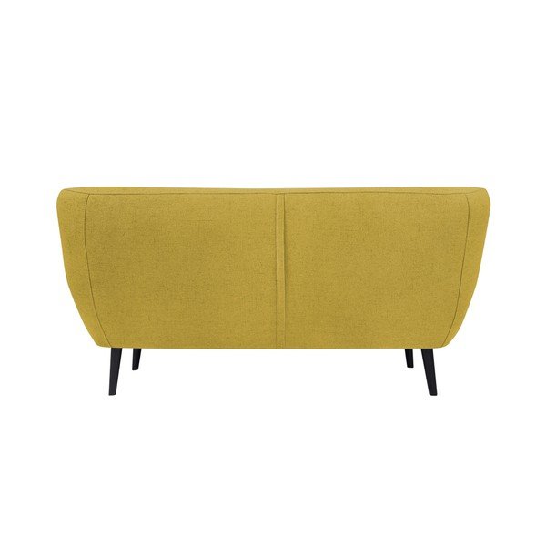 Żółta sofa 2-osobowa z brązowymi nogami Mazzini Sofas Piemont-image-3