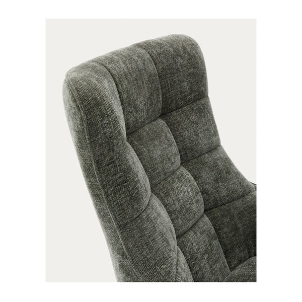 Szarozielony obrotowy fotel z tkaniny szenilowej Teryl – Kave Home-image-4