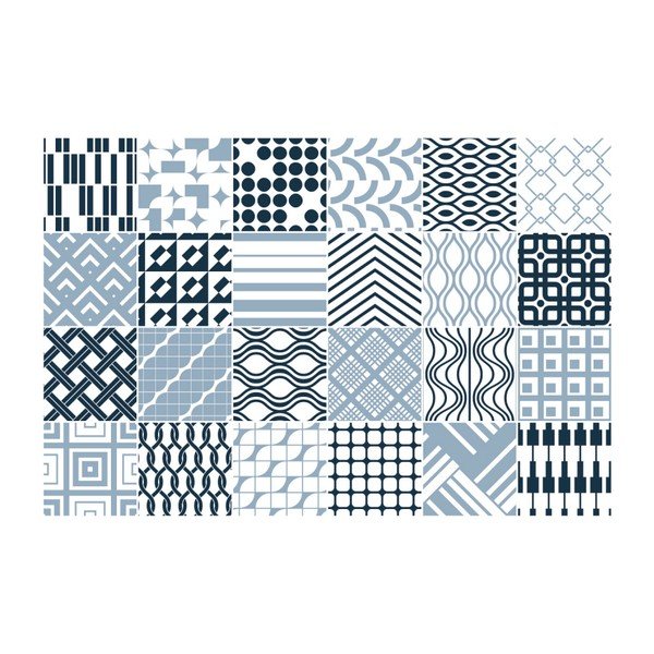 Zestaw 24 naklejek ściennych Ambiance Wall Decal Scandinavian Tiles Kiev, 10x10 cm-image-2