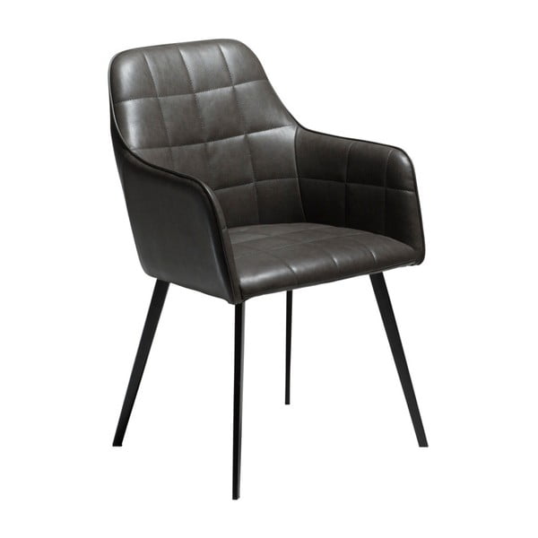 Ciemnoszare krzesło ze skóry ekologicznej DAN-FORM Denmark Embrace Vintage