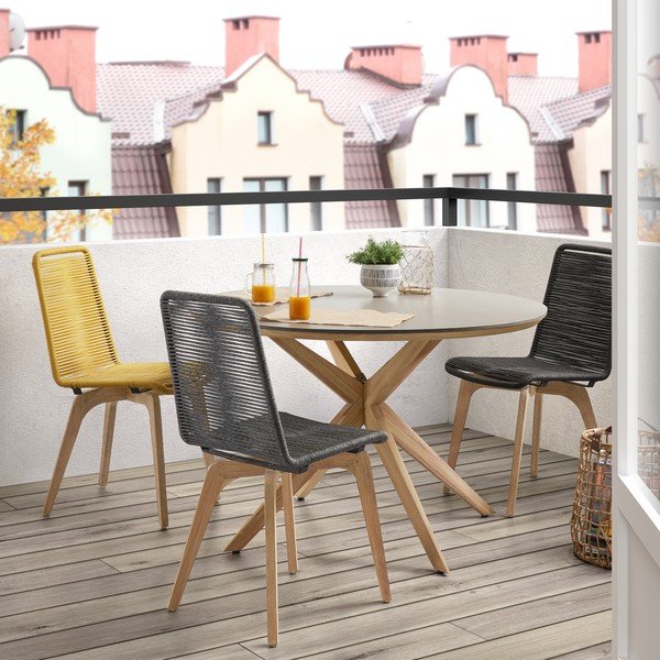 Stół z jasnoszarym blatem Kave Home Glow, Ø 120 cm-image-3