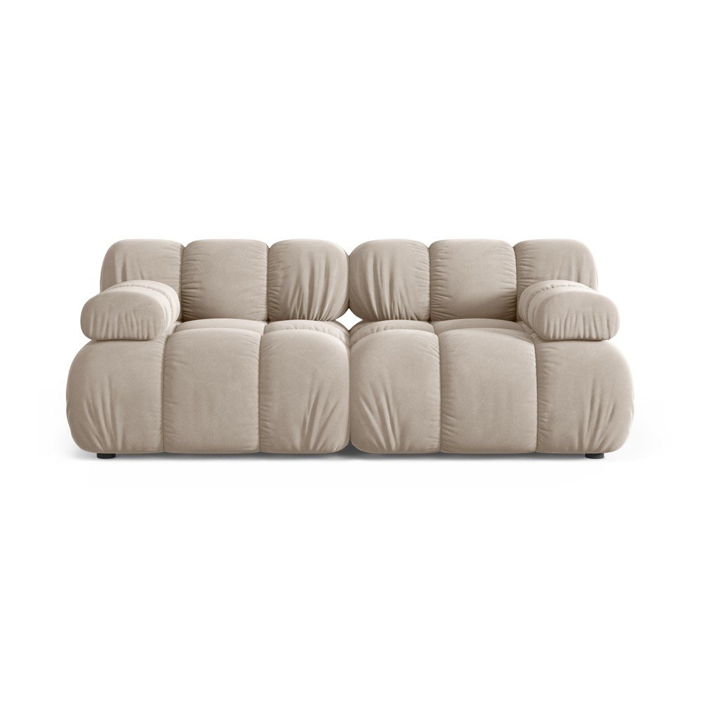 Kremowa aksamitna sofa modułowa 188 cm Bellis – Micadoni