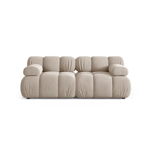 Kremowa aksamitna sofa modułowa 188 cm – Micadoni 