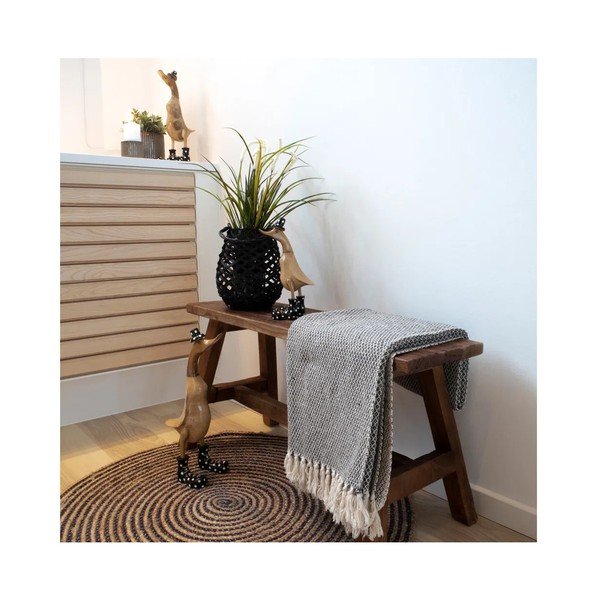 Brązowa drewniana ławka ogrodowa Barcelona – House Nordic-image-1