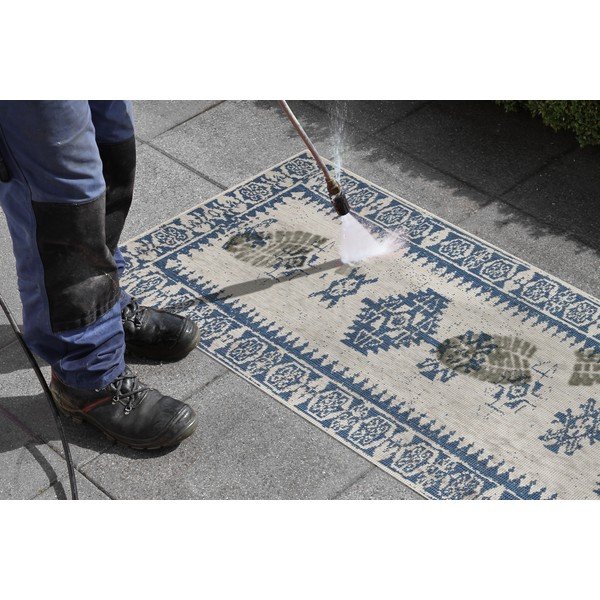 Niebiesko-kremowy chodnik odpowiedni na zewnątrz NORTHRUGS Duque, 80x250 cm-image-3
