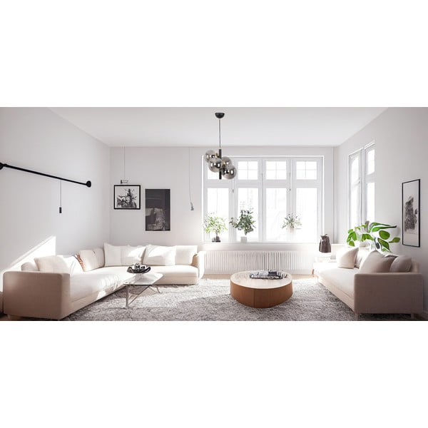 Czarno-szara lampa wisząca ze szklanym kloszem ø 15 cm Forte – Squid Lighting-image-1