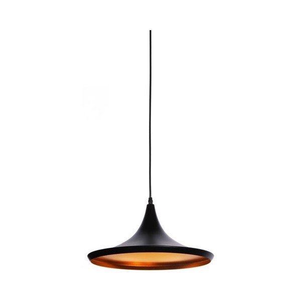 Czarna lampa wisząca z detalem w kolorze złota Awe-image-1