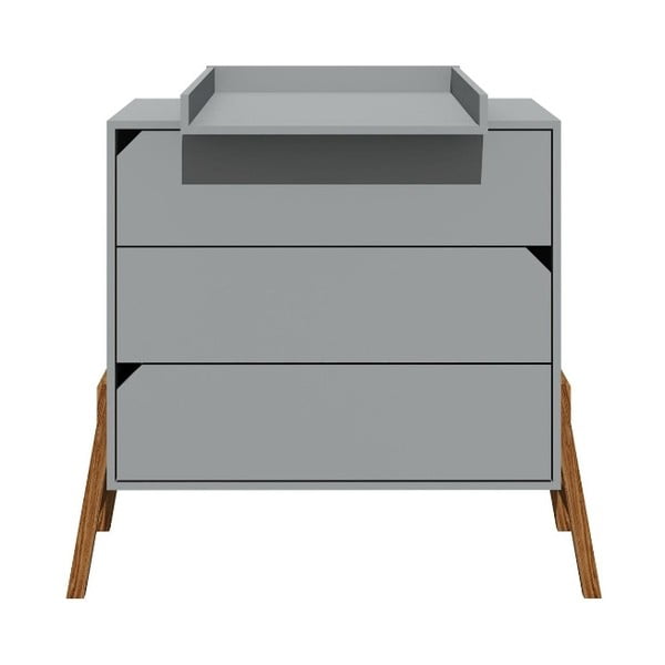 Szara komoda z 3 szufladami BELLAMY Lotta-image-2