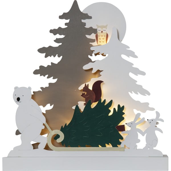 Biała dekoracja świetlna ze świątecznym motywem Forest Friends – Star Trading