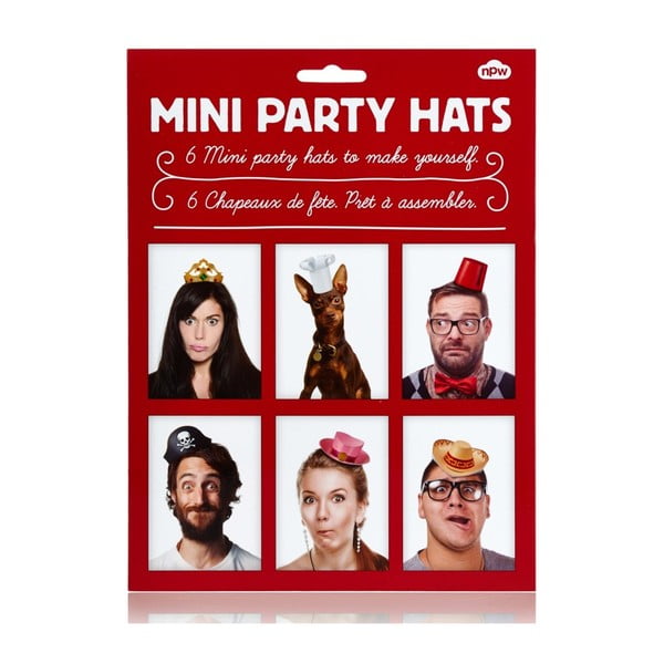 Zestaw 6 małych kapeluszy NPW Mini Party Hat