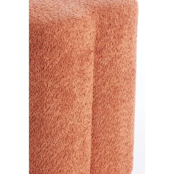 Pomarańczowy puf z materiału bouclé Nalani – Light & Living-image-1