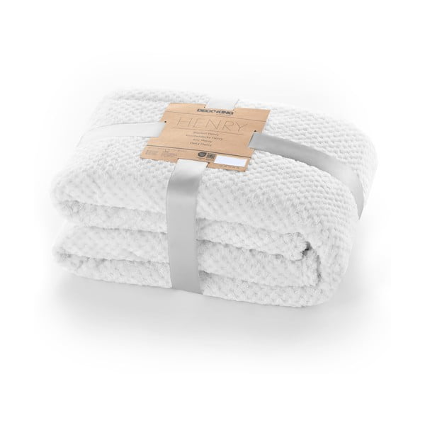 Biały koc z mikrowłókna DecoKing Henry, 150x200 cm-image-3