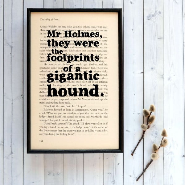 Plakat
  w drewnianej ramie Sherlock Holmes gigantic hound