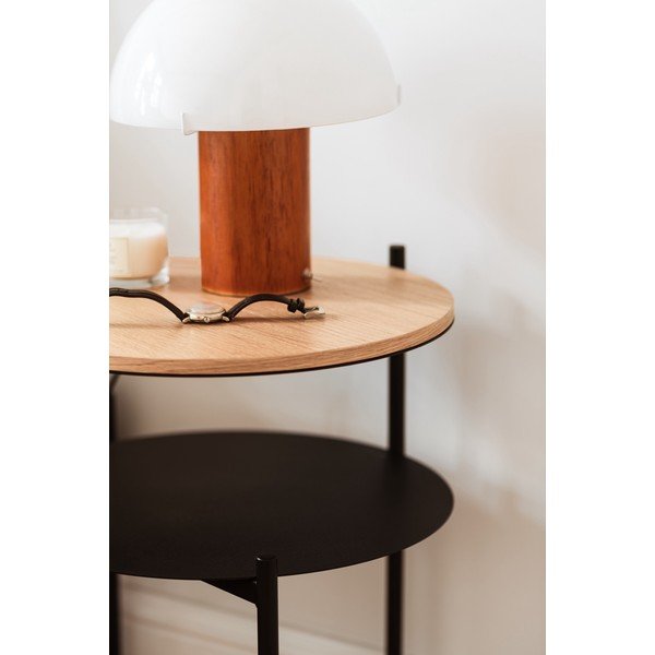 Czarno-naturalna szafka nocna z blatem w dekorze dębu Tu – noo.ma-image-3