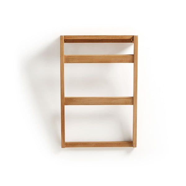 Wieszak ścienny na ręczniki z drewna tekowego Kave Home Sunday-image-2