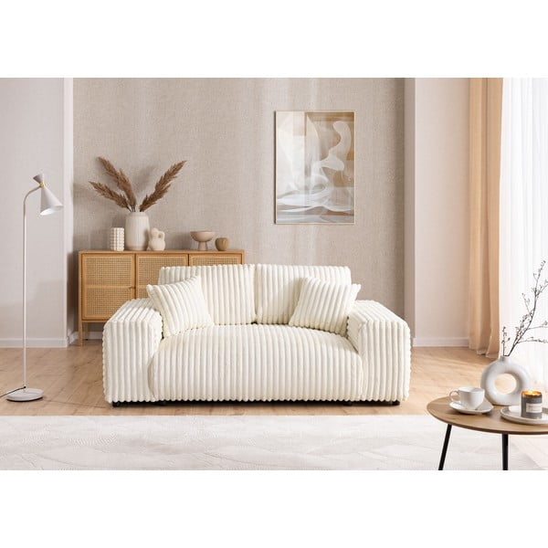 Kremowa sztruksowa sofa 178 cm Justin – Ropez-image-1
