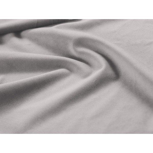 Tapicerowane łóżko jednoosobowe ze schowkiem i stelażem 90x200 cm w kolorze srebra Jodie – Micadoni -image-4