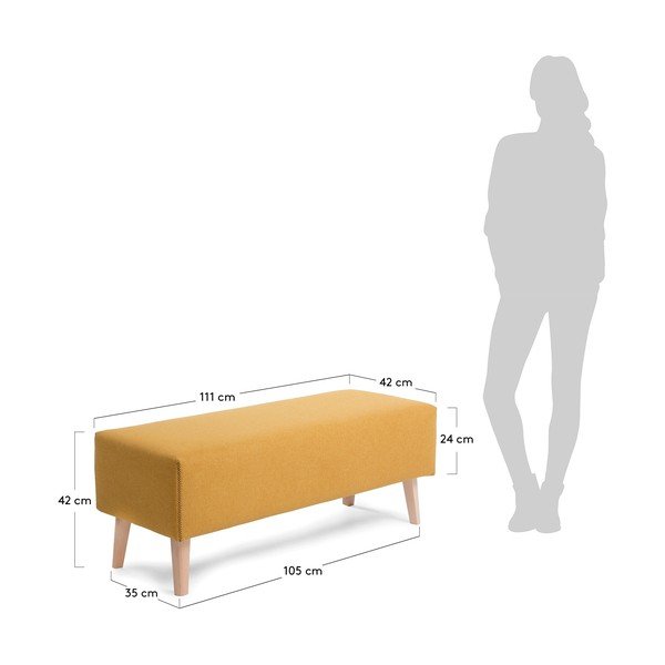 Żółta ławka Kave Home Lydia-image-4