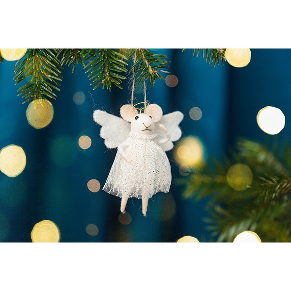 Tekstylna ozdoba świąteczna Angel Mouse – Sass & Belle-image-1